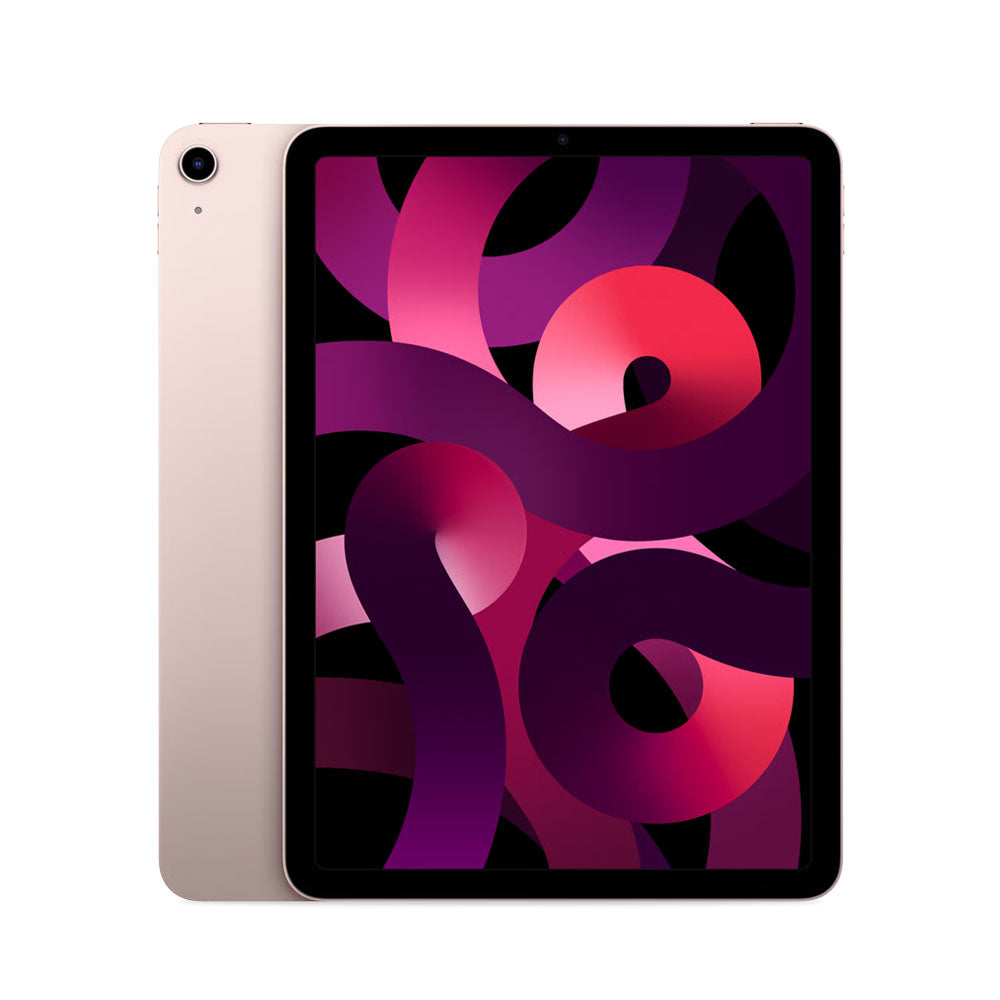 Refurbished iPad Air 5 I 10'9'' i rosa guld farve, præsenteret fra to vinkler.